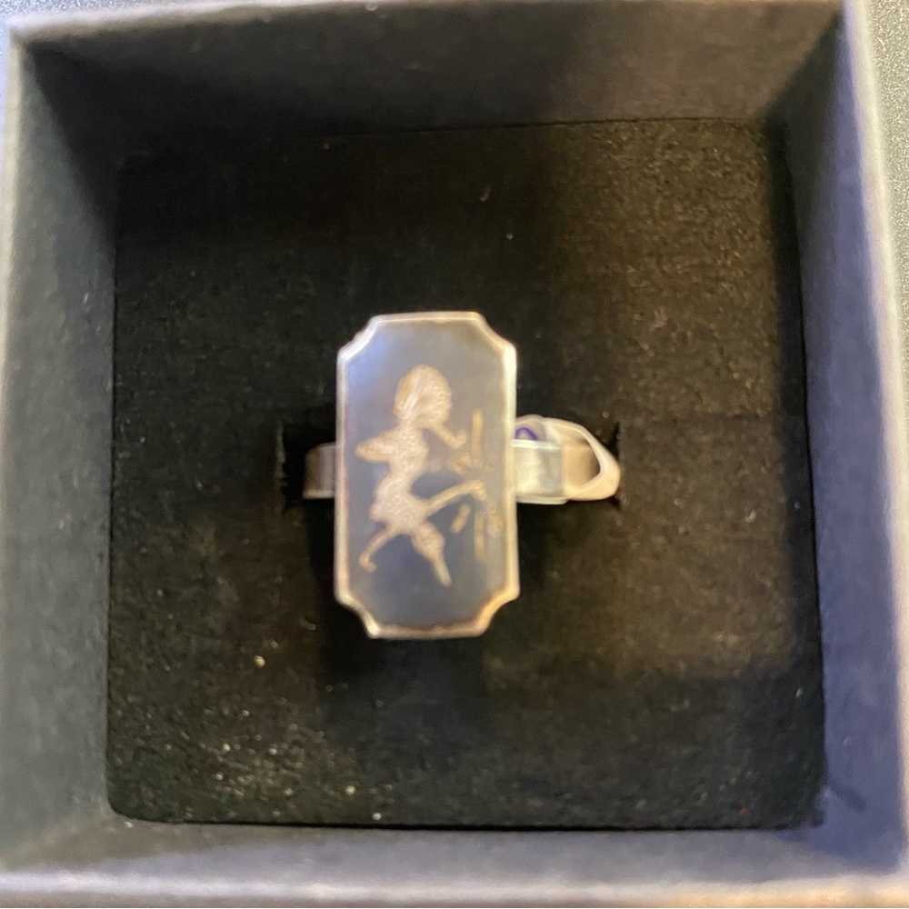 Siam silver Goddess adjustable ring